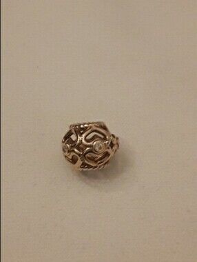 Pandora 14K  solid Diamond open heart charm